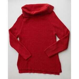 Tommy Hilfiger Red Cowl-Neck Sweater Large